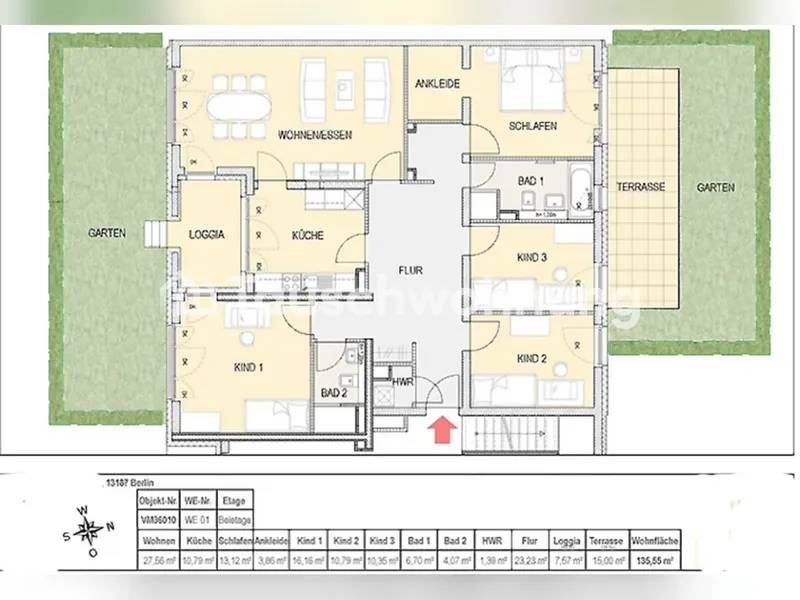 Tauschwohnung: 5-Zimmer-Wohnung mit 2 Gärten gegen 3-Zimmer-Wohnung — photo 1